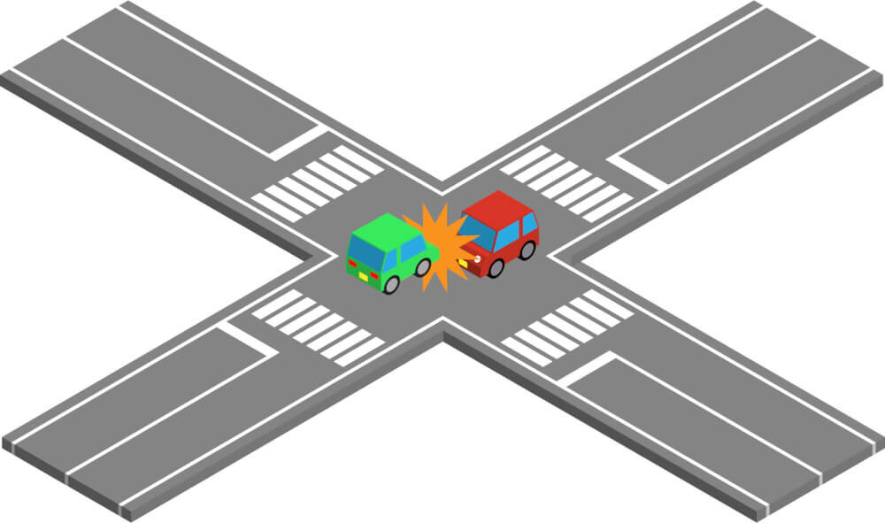 交差点の事故のイラスト画像
